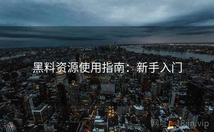 黑料资源使用指南：新手入门
