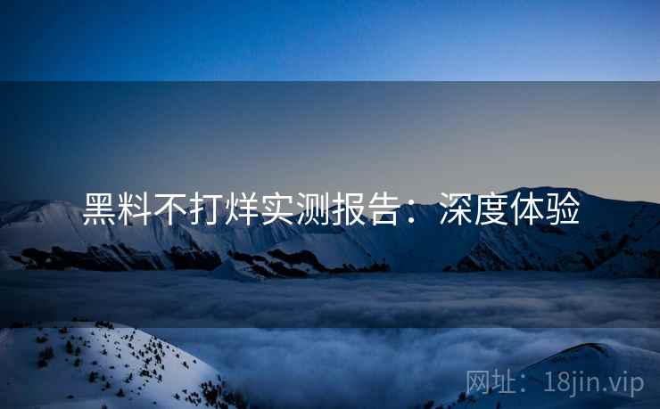 黑料不打烊实测报告：深度体验